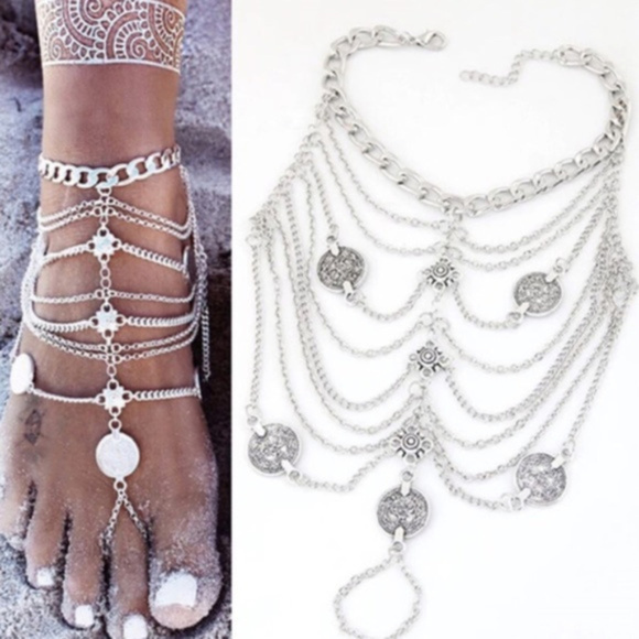 Other - Coin Barefoot Wedding Sandals Body Jewelry - Pair